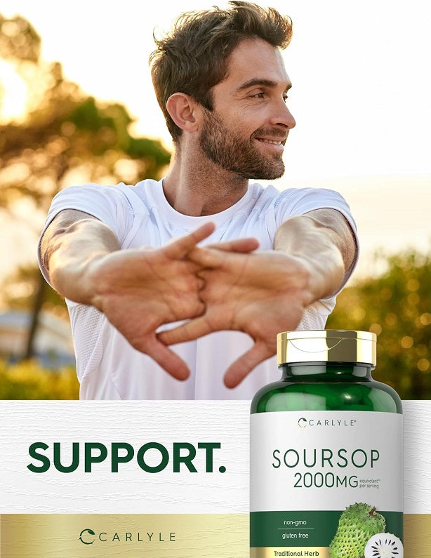 Carlyle Soursop 2000mg quick release capsules bottle with lid