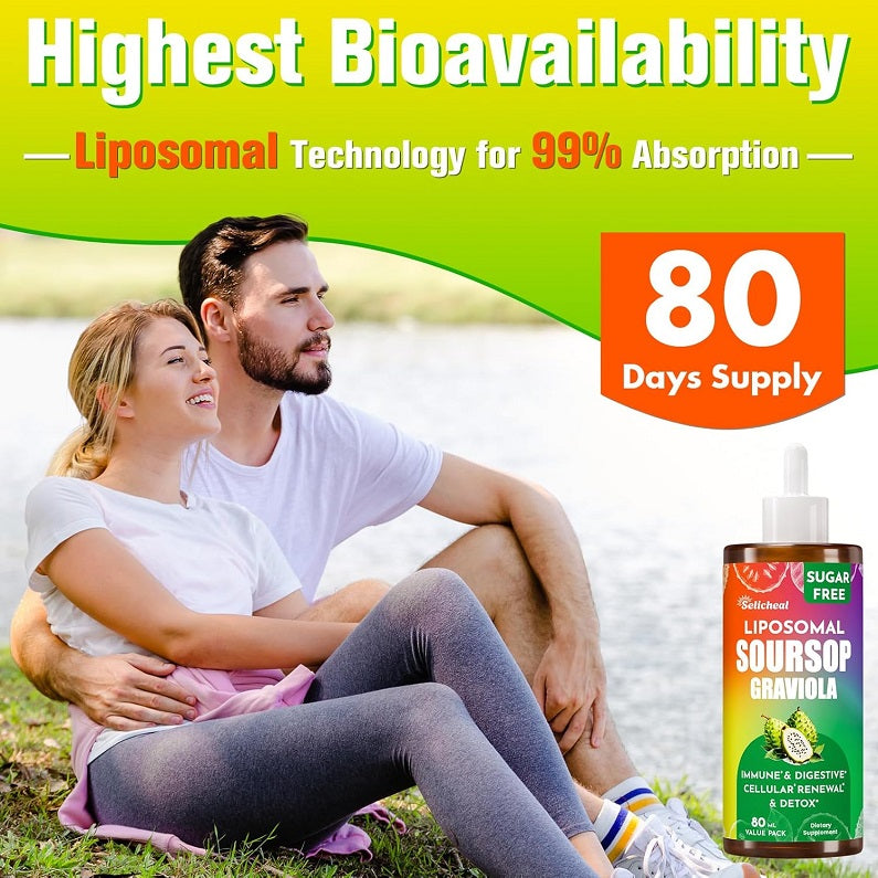 Sugar-free liposomal soursop 80 ml liquid drops bottle with dropper