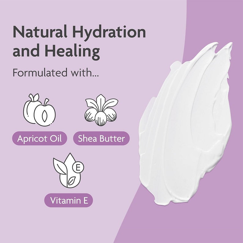 White cream smear for stretch mark prevention, with vitamin E and shea butter