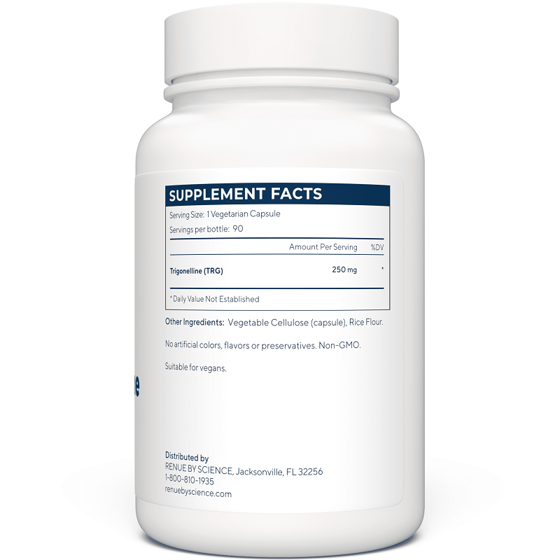 White supplement bottle back with Supplement Facts panel and ingredients