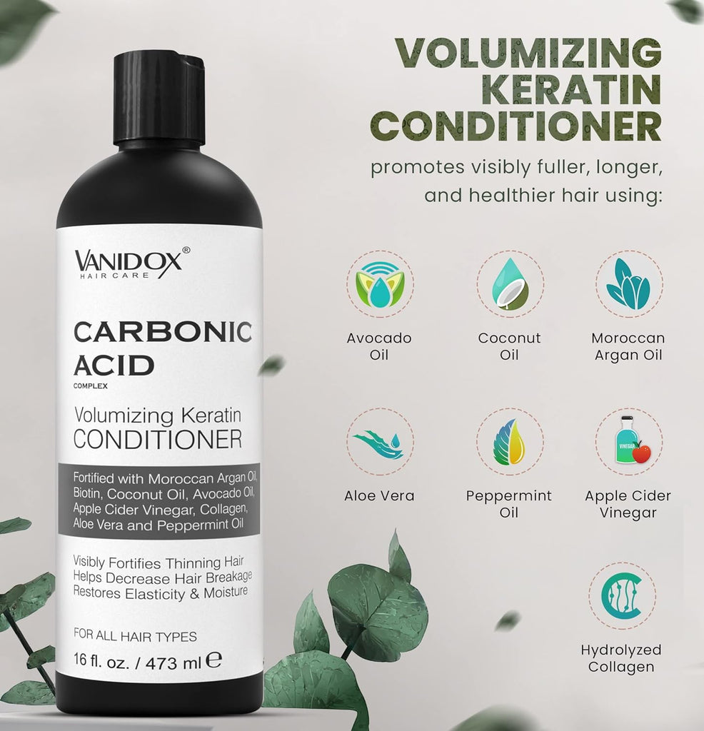 VANIDOX Carbonic Acid conditioner bottle with black cap, 473 ml