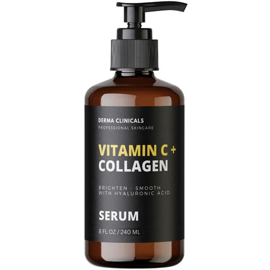 Vitamin C + Collagen facial serum bottle with pump, 240 ml
