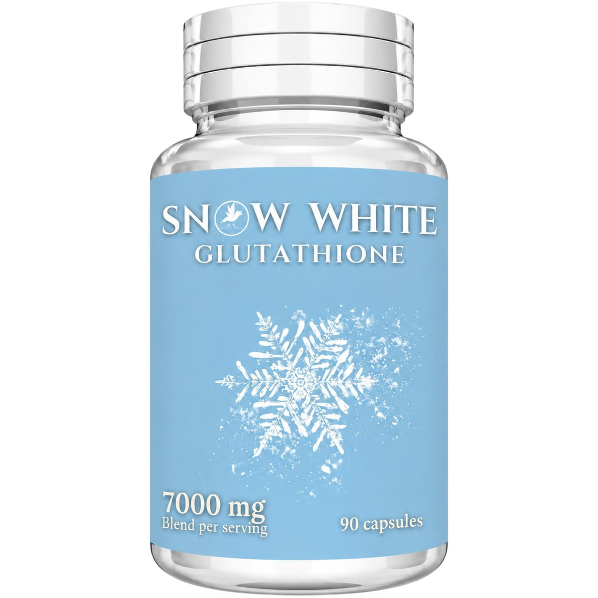 KUR Snow White glutathione bottle, 90 capsules, 7000 mg blend per serving