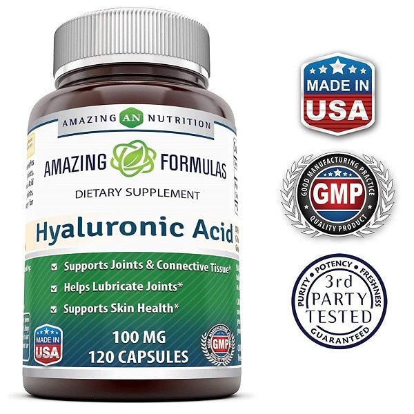 Amazing Nutrition Hyaluronic Acid 120mg Capsules - bodytonix