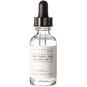 Anti-aging serum bottle with black dropper and Matrixyl 3000 + Argireline label
