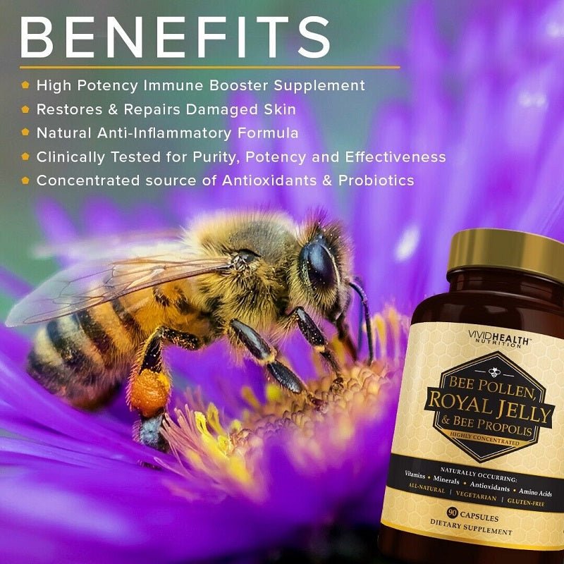 Bee Pollen, Royal Jelly & Bee Propolis Supplement bodytonix Australia
