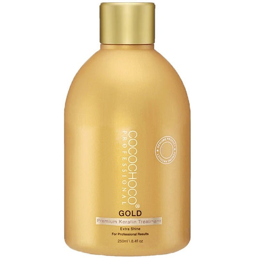 Cocochoco Keratin Gold 250 ml treatment bottle with gold cap