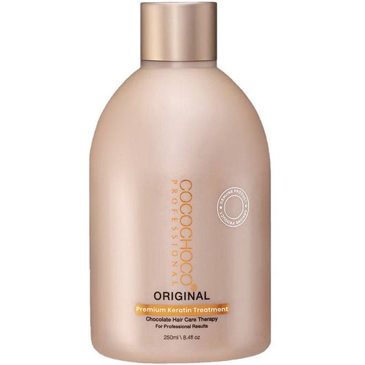 Original keratin treatment bottle, beige with rose-gold cap, 250 ml