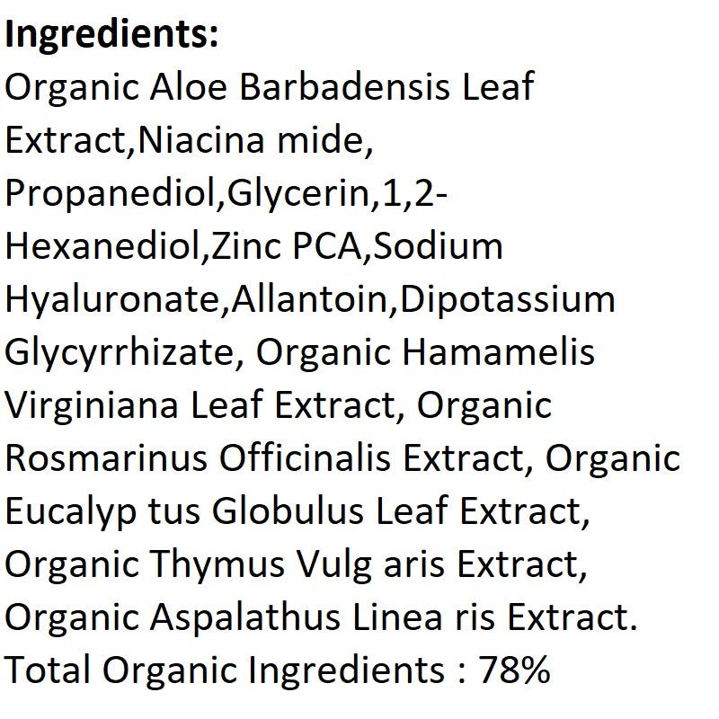 Niacinamide 10% serum ingredient list panel featuring zinc PCA and hyaluronic acid