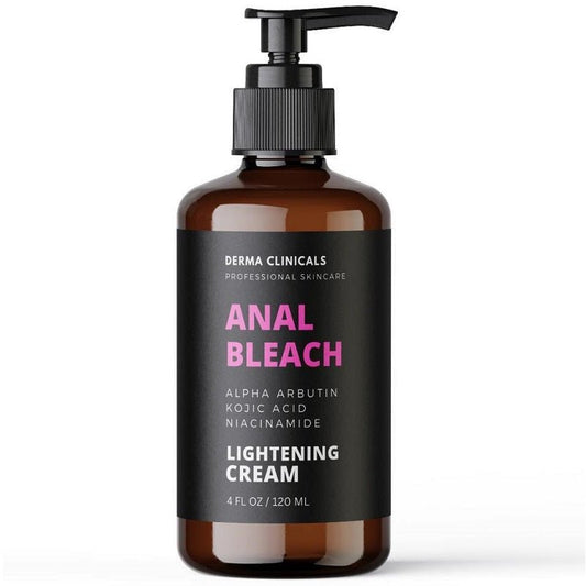 Derma Clinicals anal bleach lightening cream bottle, pump dispenser, 120 ml