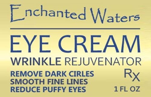 Eye cream wrinkle rejuvenator label showing remove dark circles and reduce puffy eyes