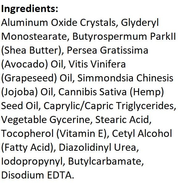Microdermabrasion exfoliating cream ingredient list on white background