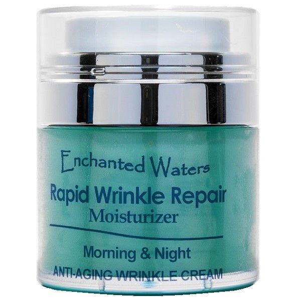 Rapid wrinkle repair moisturizer jar, turquoise cream with silver top