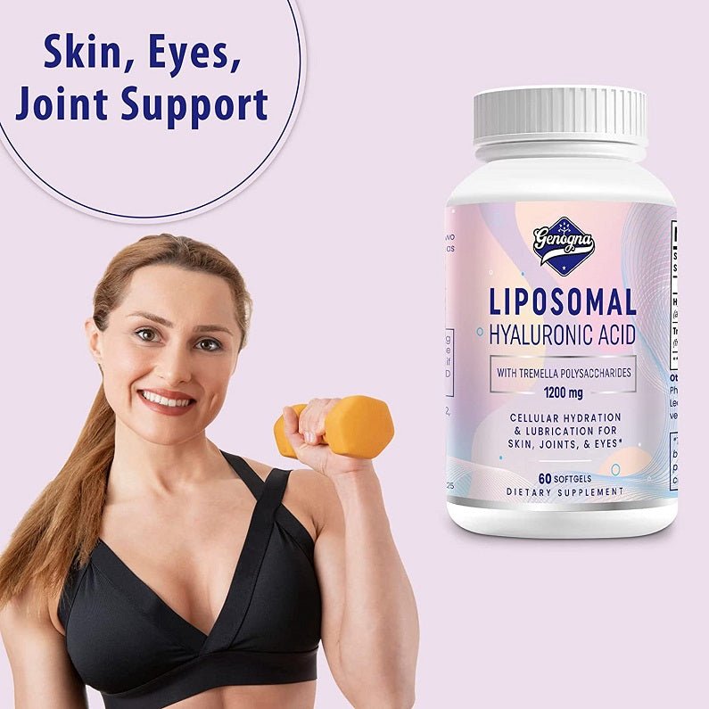 Genogna liposomal hyaluronic acid supplement bottle, 1200 mg, 60 softgels