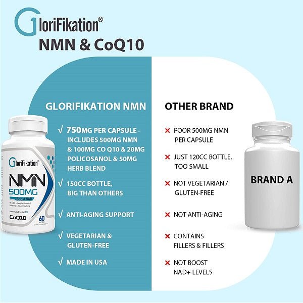 GloriFikation NMN + CoQ10 750mg - bodytonix