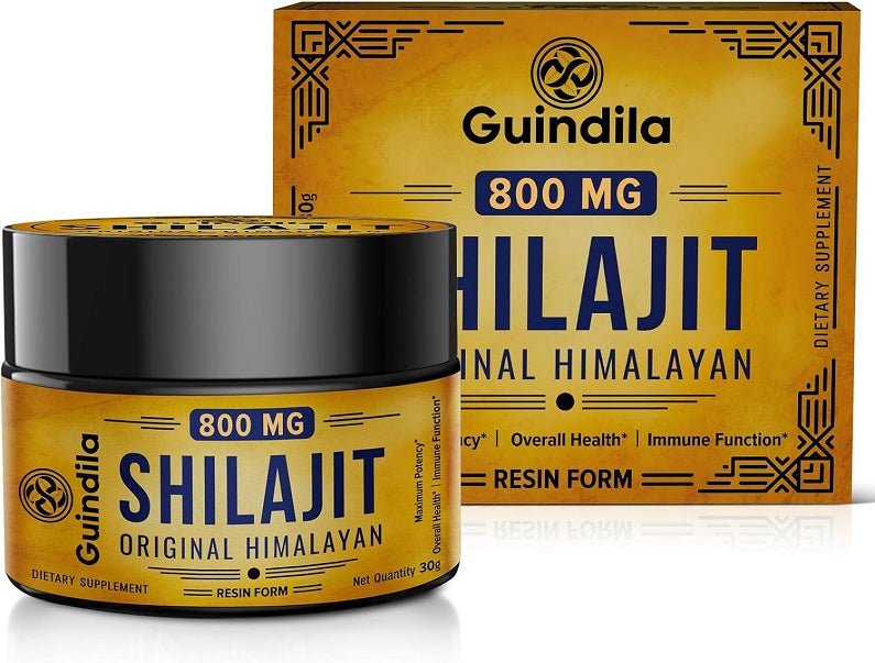 Guindila 800 mg shilajit jar and box set, original Himalayan resin 30 g