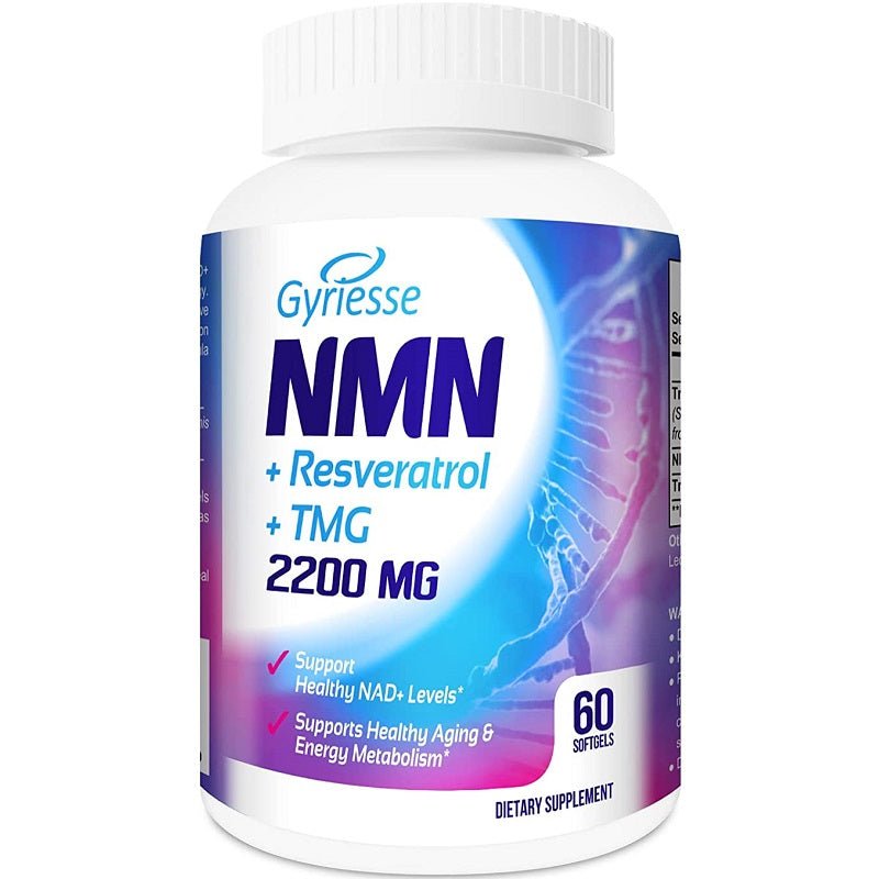 Gyriesse NMN + Resveratrol + TMG 2200mg bottle, 60 softgels
