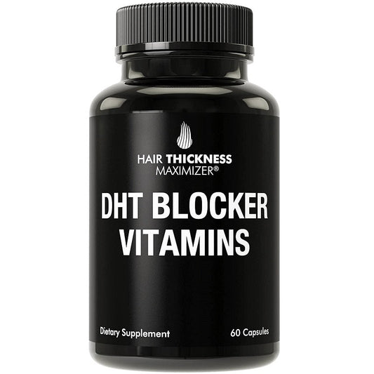 Hair Thickness Maximizer DHT Blocker Vitamins bottle, black, 60 capsules
