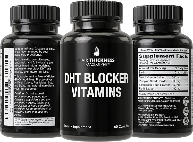 Hair Thickness Maximizer DHT Blocker Vitamins - bodytonix