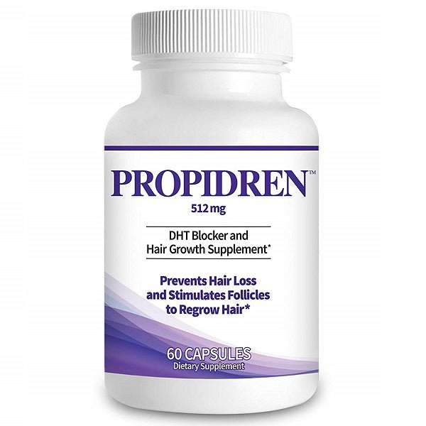 HairGenics Propidren hair growth supplement bottle, 512 mg, 60 capsules