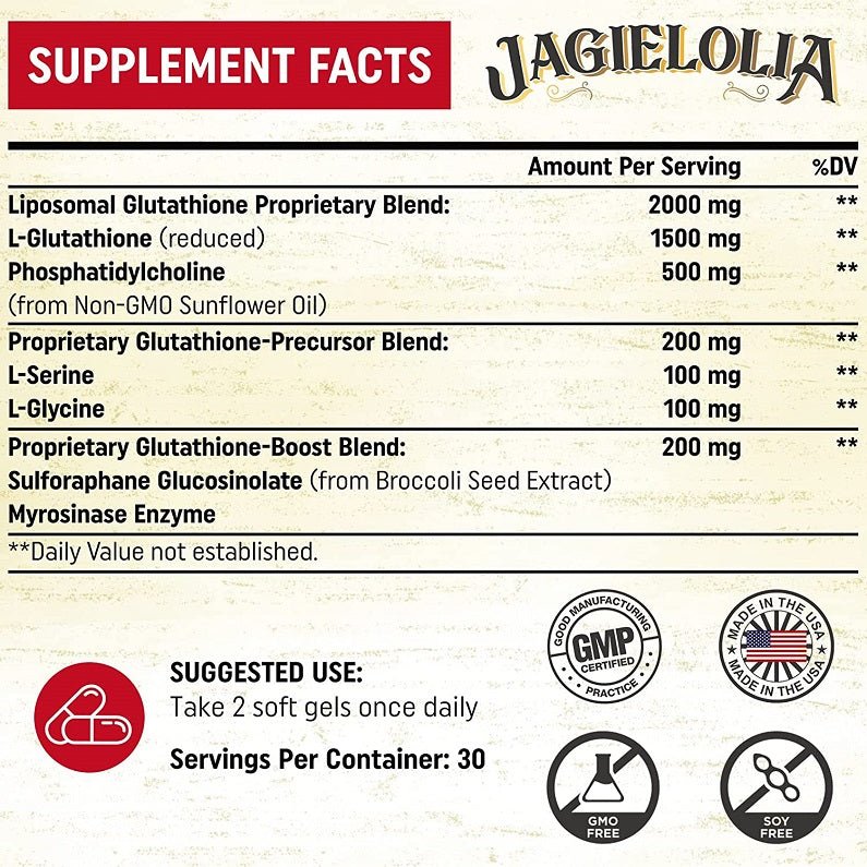 Jagielolia Liposomal Glutathione 2000mg | bodytonix Australia Jagielolia Liposomal Glutathione 2000mg | bodytonix Australia