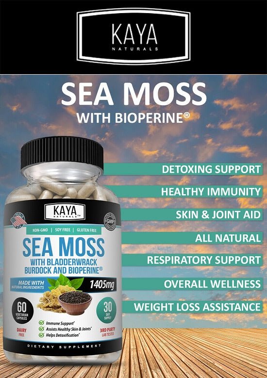 Kaya Naturals Sea Moss 1405mg Supplement - bodytonix