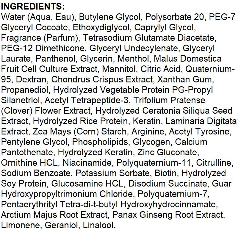 Keranique follicle boosting serum ingredient list