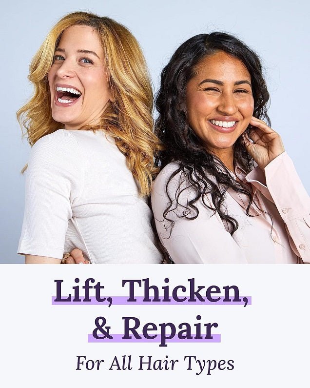 Hair treatment spray for all hair types, lifts, thickens, and repairs hair