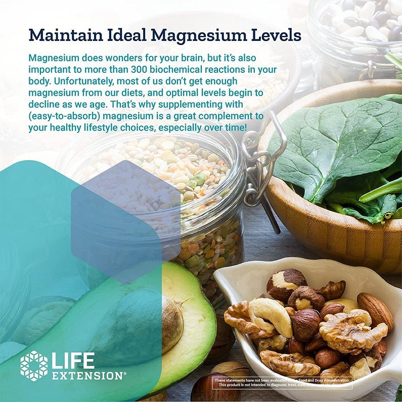 Life Extension supplement marketing panel: Maintain Ideal Magnesium Levels
