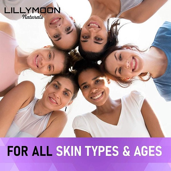 Skin whitening glutathione supplement lifestyle photo with smiling group of women
