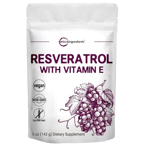 Micro Ingredients Trans-Resveratrol Powder w/ Vitamin E (284 Servings) - bodytonix