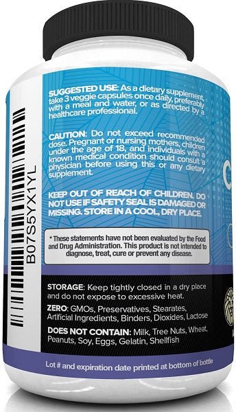 NutriVein multi collagen protein bottle back with suggested use and storage text