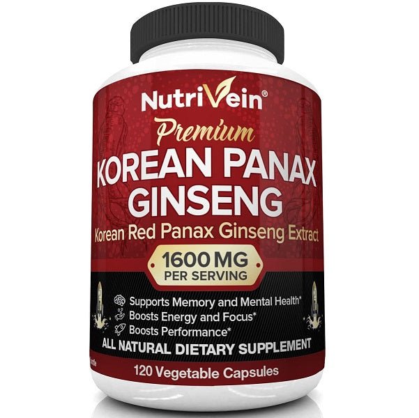 NutriVein Korean Red Panax Ginseng Extract 1600mg - bodytonix