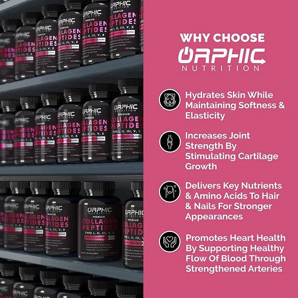 Orphic Nutrition Collagen Peptides Types I, II, III, V & X - bodytonix