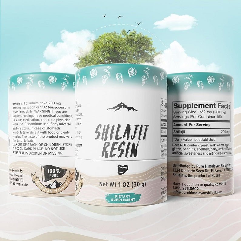 Shilajit resin supplement tub and jar, net wt 1 oz (30 g)