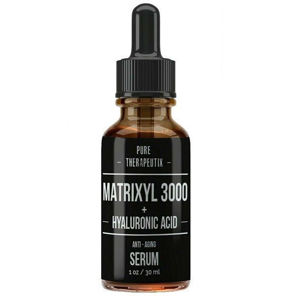 Hyaluronic acid serum bottle with Matrixyl 3000 label, 1 oz/30 ml
