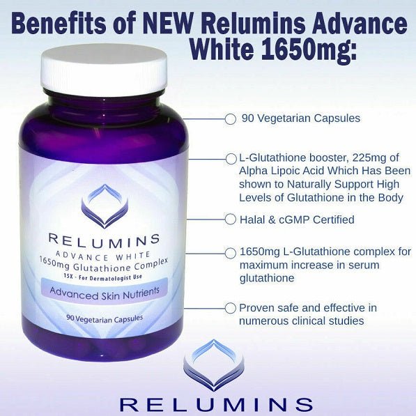 Relumins Advance White 1650mg Glutathione Complex | bodytonix Australia Relumins Advance White 1650mg Glutathione Complex | bodytonix Australia