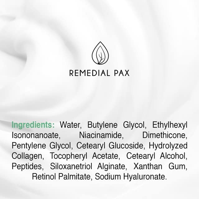 Remedial Pax ingredient list panel with product logo