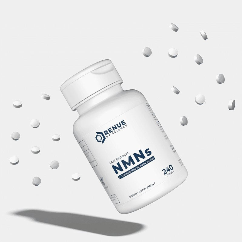 RENUE BY SCIENCE NMN supplement bottle, Fast Dissolve NMNs, 240 tablets