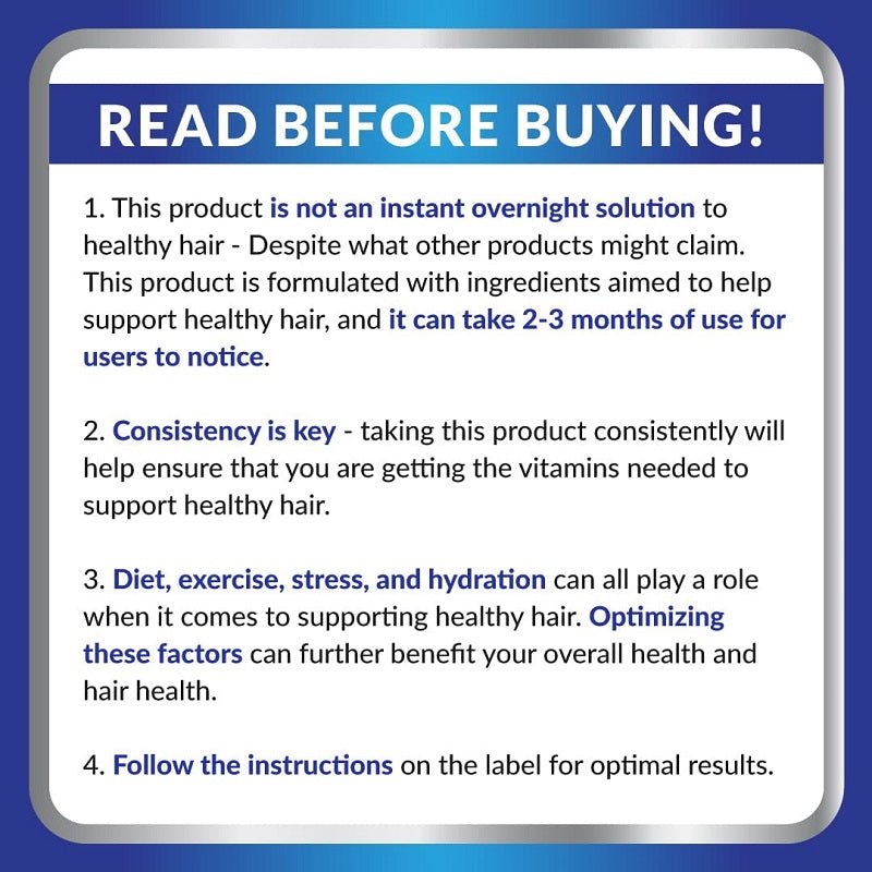 Supplement instruction panel: read before buying and follow label directions