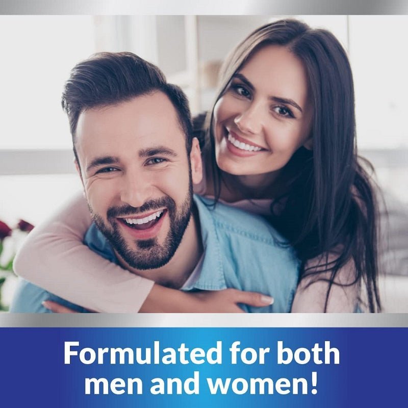 Men and women hair support marketing card with smiling couple