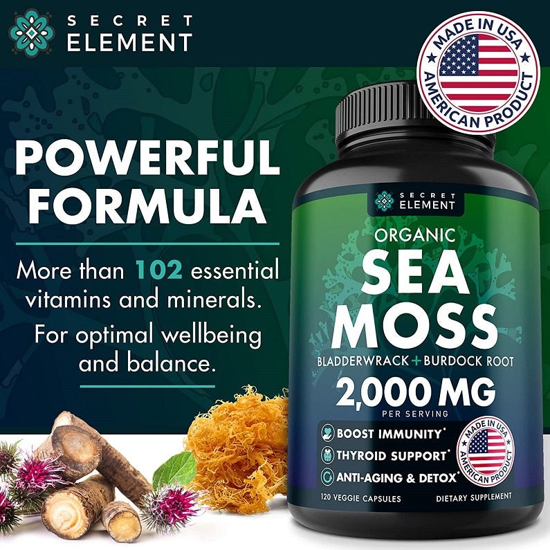 Secret Element Organic Sea Moss 2000mg - bodytonix