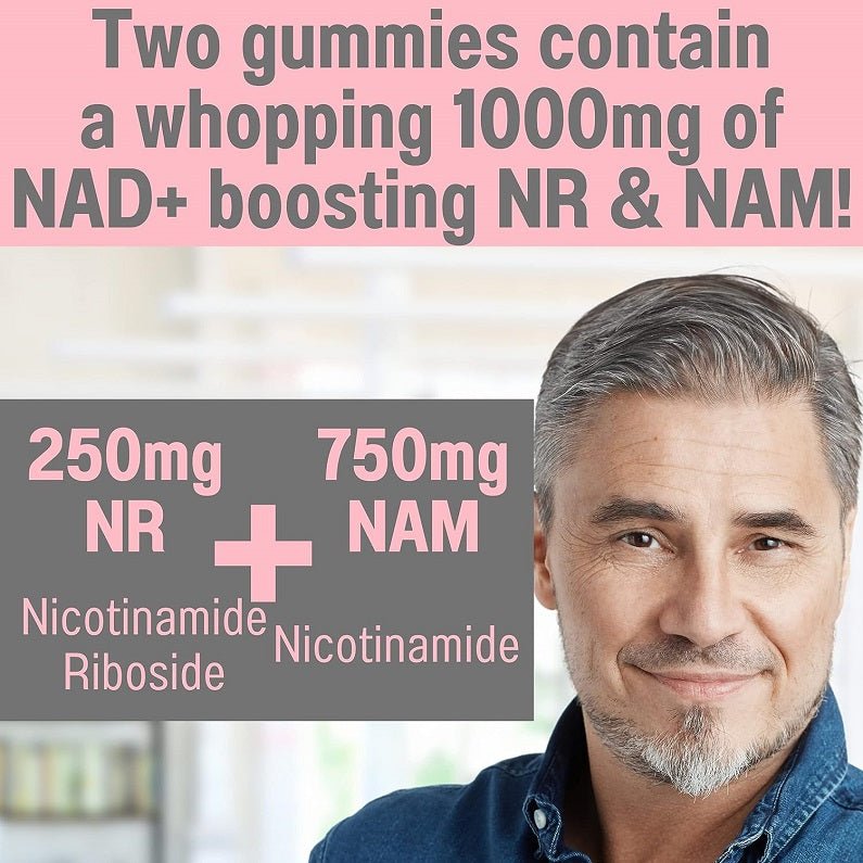 Shizam NAD+, NR, NAM & Resveratrol Gummies 1000mg - bodytonix