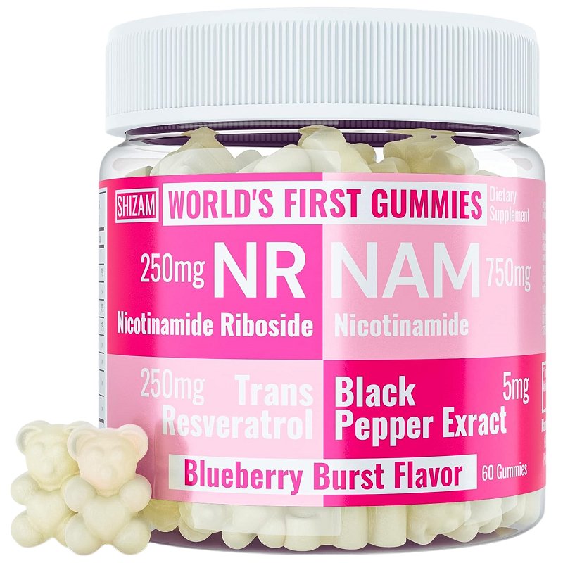 Shizam NAD+, NR, NAM & Resveratrol Gummies 1000mg - bodytonix