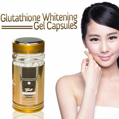 Tatio Active glutathione gel capsule bottle with gold cap and clear amber container