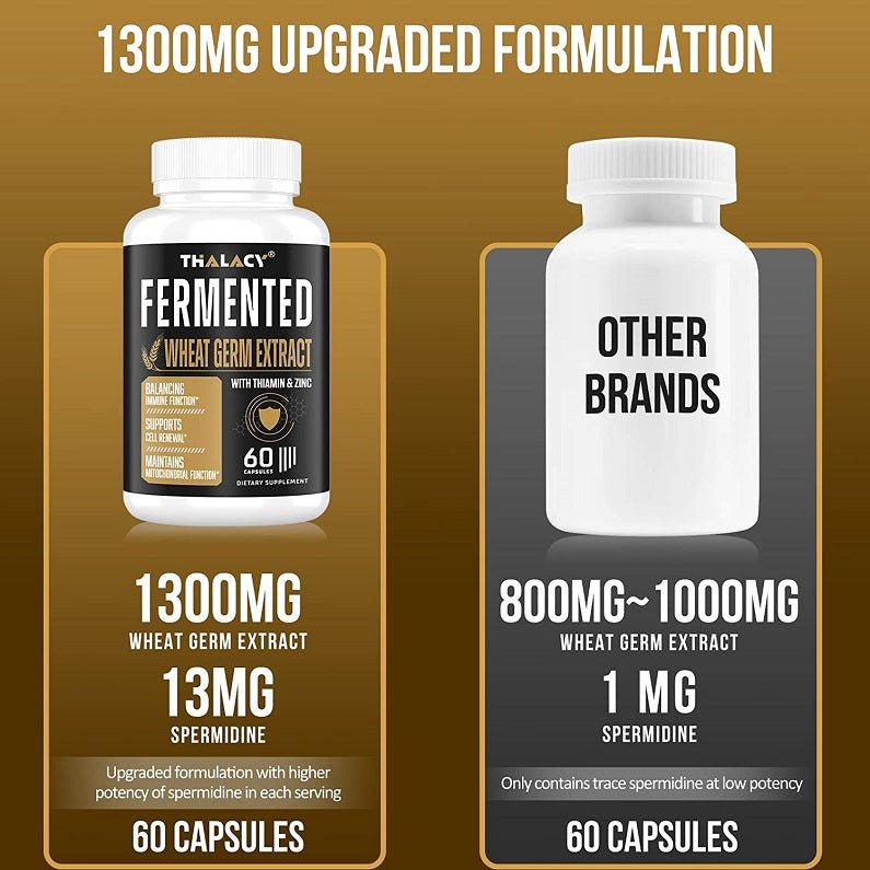 Side-by-side supplement bottles and dosage comparison showing 1300mg and 800mg-1000mg
