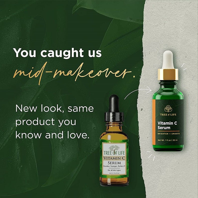 Tree of Life Vitamin C serum bottle with gold cap