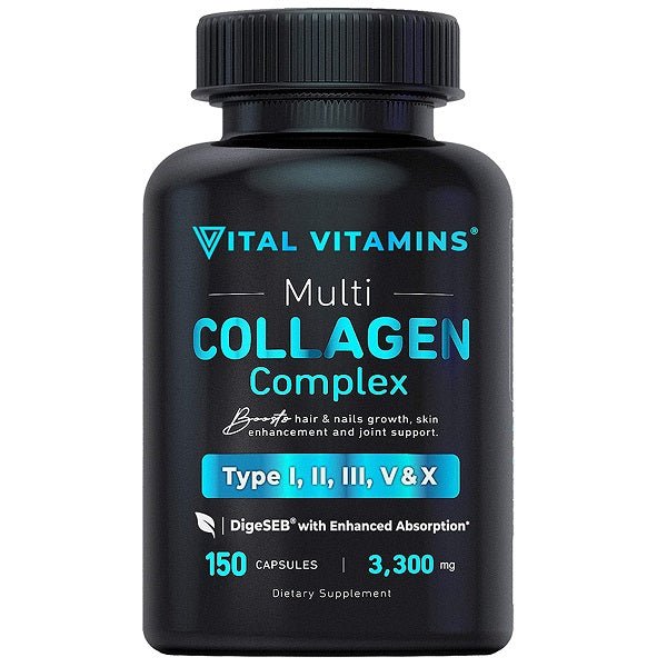 Vital Vitamins Multi Collagen Complex Types I, II, III, V & X - bodytonix