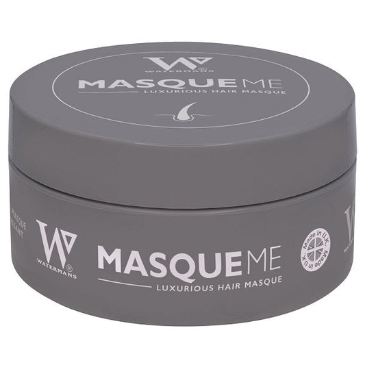 Watermans MasqueMe luxurious hair mask jar with grey lid and front label